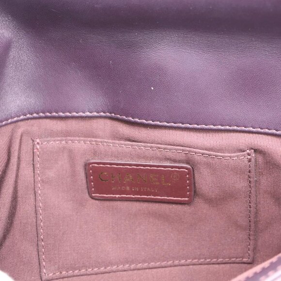 Chanel  Fold Up Again Quilted Lambskin Leather Clutch Purple - Picture 11 of 11